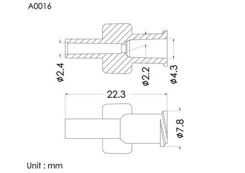 Female luer lock ID2.4mm