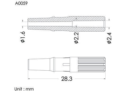 Male luer slip ID2.4mm, A type