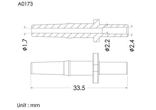 Male luer slip ID2.4mm, B type