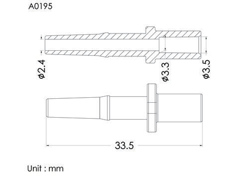 Male luer slip ID3.5mm, B type