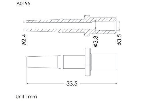 盧耳公針基 ID3.5mm,  B 型