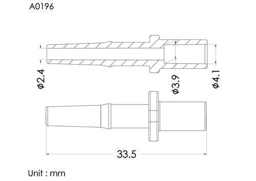 Male luer slip ID4.1mm, B type