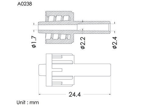 Male luer lock ID2.4mm
