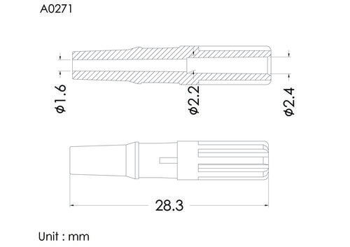 Male luer slip ID2.4mm, D type