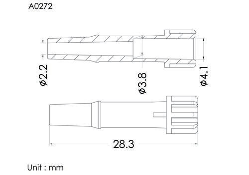 Male luer slip ID4.1mm, D type