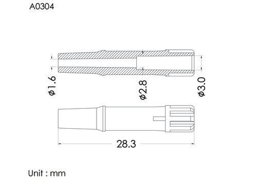 Male luer slip ID3.0mm, D type