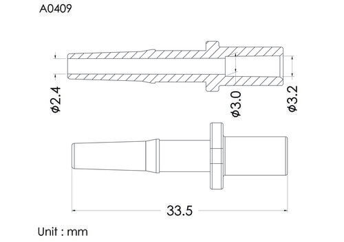 盧耳公接頭 ID3.3 mm, B型, 大流量