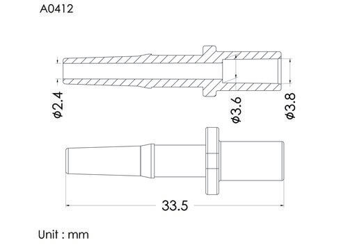 Male luer slip ID3.8mm, B type