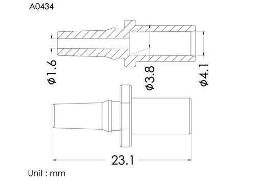 Male luer slip ID4.1mm, D type, short