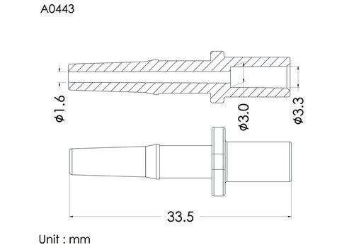Male luer slip ID3.3mm, B type