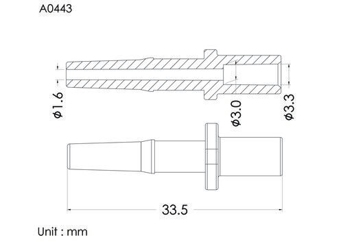 盧耳公接頭 ID3.3mm, B 型