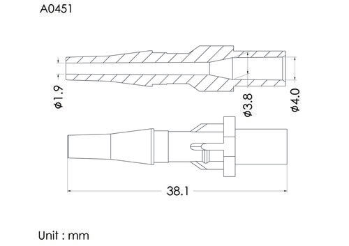 Male luer slip ID4.1mm, C type