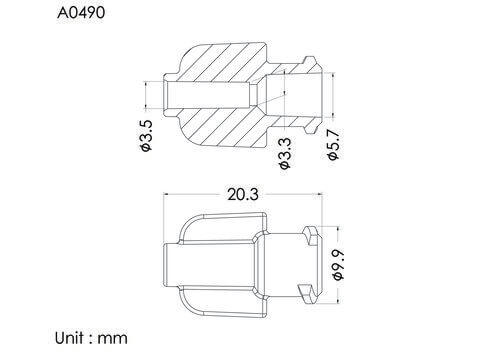 ENF female connector, ID3.5mm