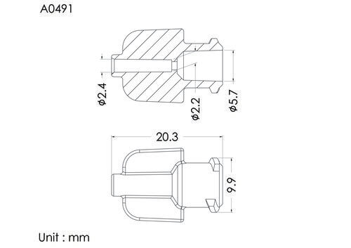 ENF female connector, ID2.4mm