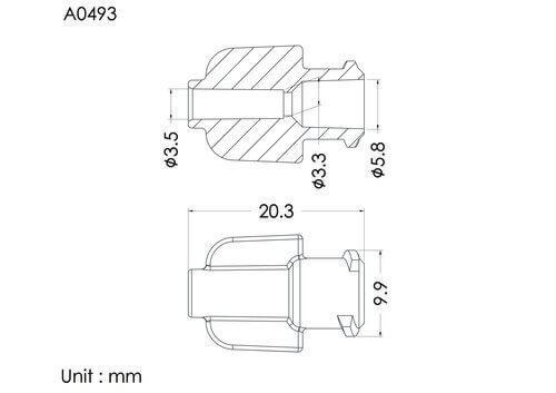 ENF female connector, ID3.5mm