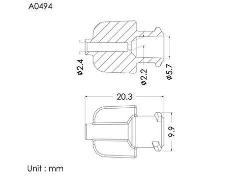 ENF female connector, ID2.4mm