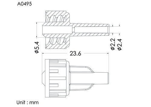 ENF male connector, ID2.4mm