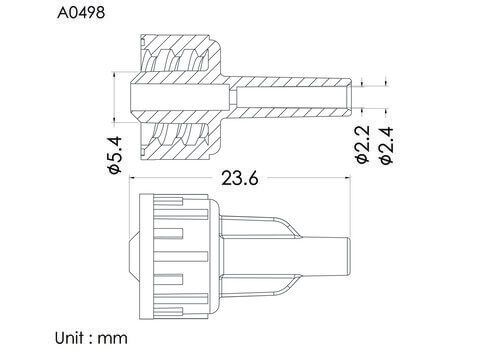ENF male connector, ID2.4mm