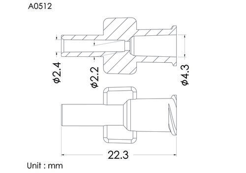 Female luer lock ID2.4mm