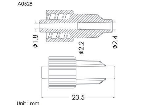 Male luer lock ID2.4mm