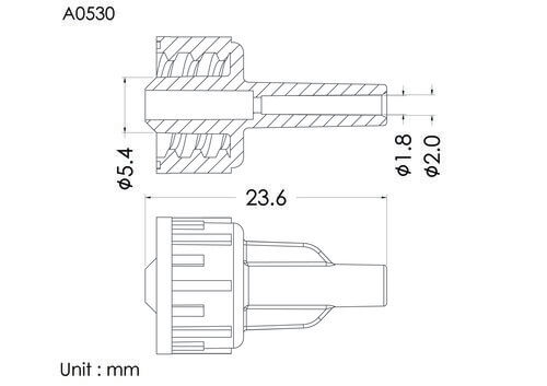 ENF male connector, ID2.0mm