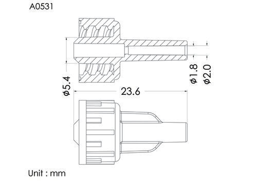 ENF 餵食公接頭, 2.0mm