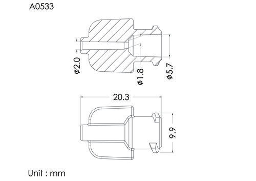 ENF female connector, ID2.0mm