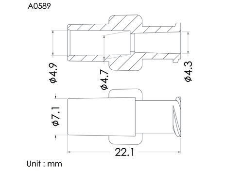 Female luer lock ID4.9mm