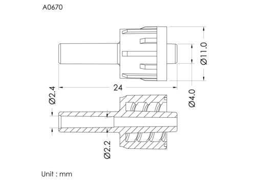 盧耳公轉接頭ID2.4mm