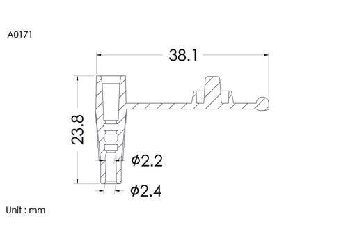 Strap tethered port,  tube OD2.4mm