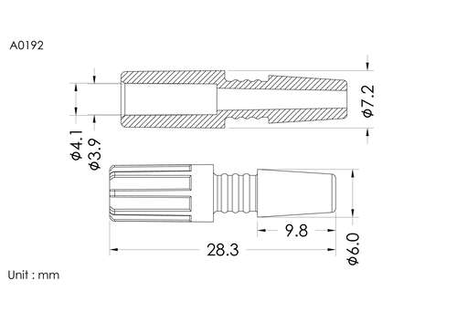 Barb tube connector, ID4.1mm