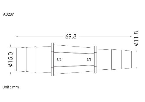 Straight connector 1/2*3/8