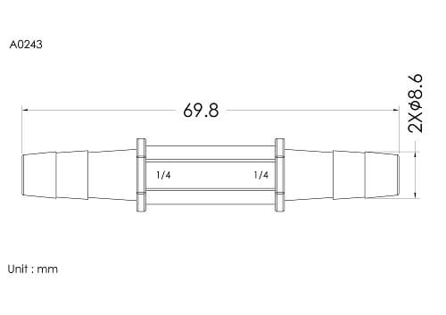 Straight connector 1/4*1/4