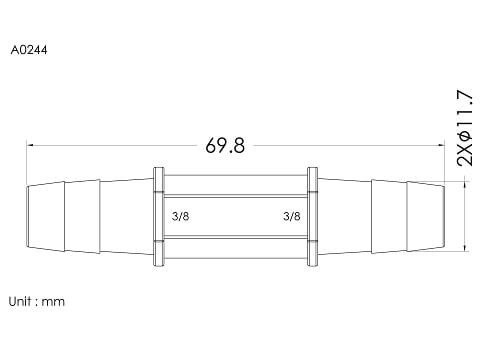 Straight connector 3/8*3/8