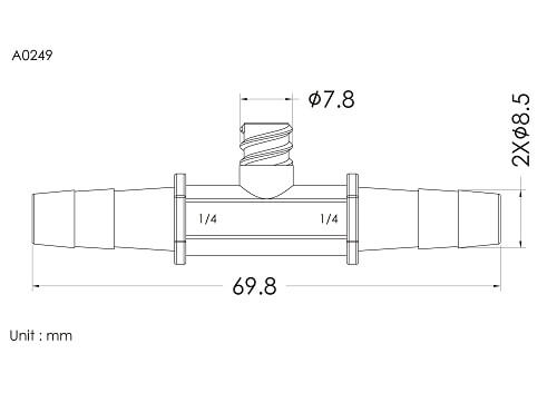 Straight connector with FLL 1/4*1/4