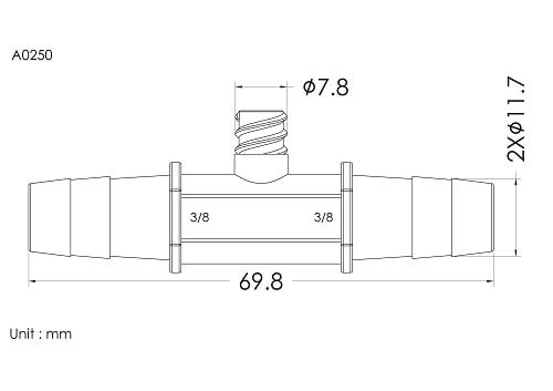 Straight connector with FLL 3/8*3/8