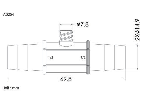 Straight connector with FLL 1/2*1/2