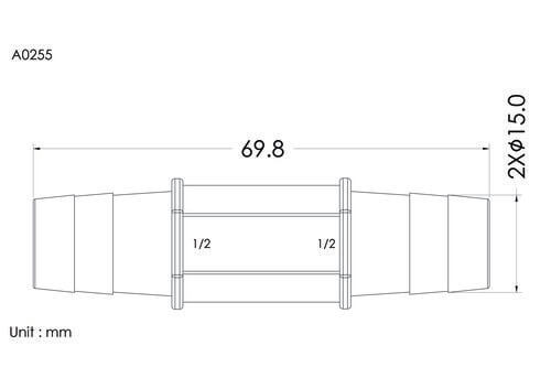 Straight  connector 1/2*1/2