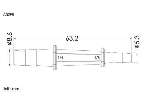 Straight connector 1/4*1/8