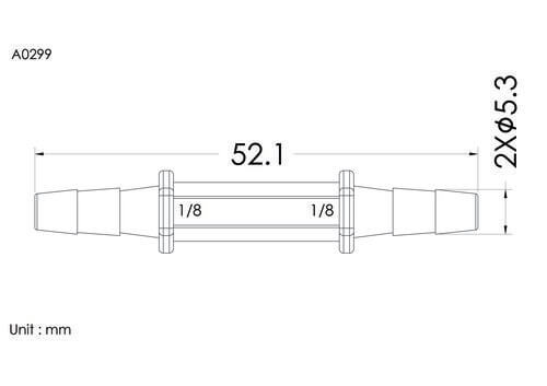 Straight connector 1/8*1/8