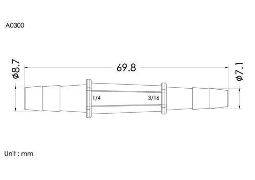 Straight connector 1/4*3/16