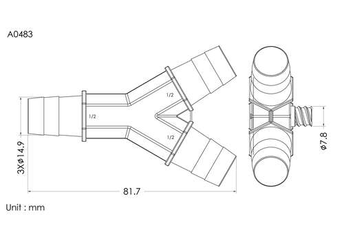 FLL Y 連接器 1/2*1/2*1/2