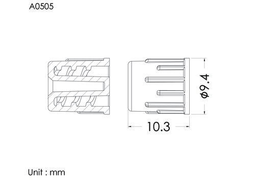 Cap for SP female conn, non-vented