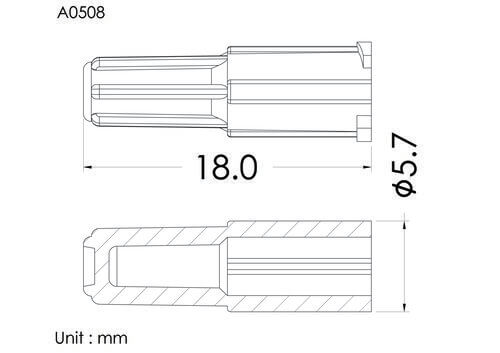 Cap for SP male conn, vented