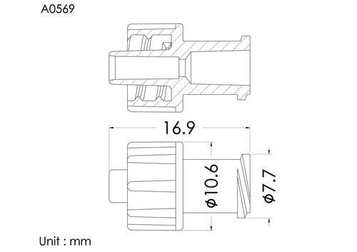 Male/Female adapter, cap