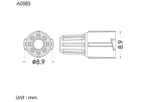 Cap for ENF male conn, vented