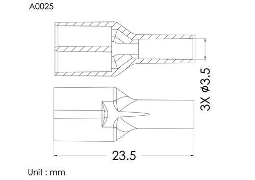 Bi-way connector OD3.5mm