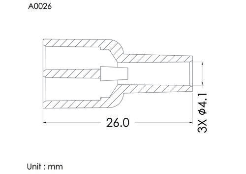 Bi-way connector OD4.1mm