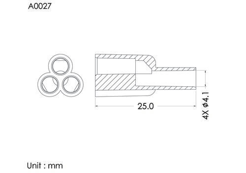 Tri-way connector OD4.1mm