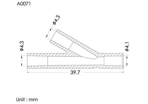 Y-connector ID4.1mm, 2 FLL inlet